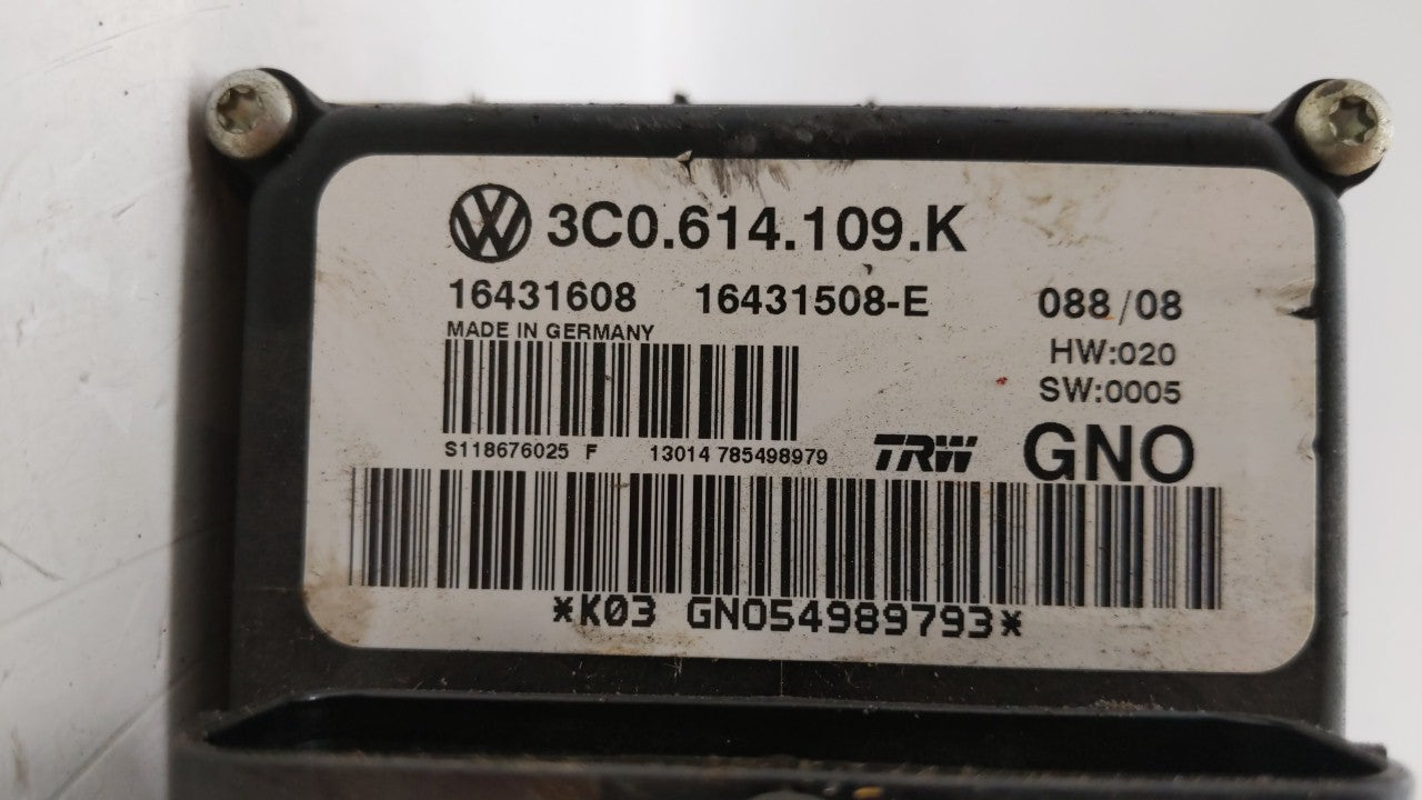 2008 Volkswagen Passat ABS Pump Control Module Replacement P/N:3C0 614 109 D Fits OEM Used Auto Parts - Oemusedautoparts1.com