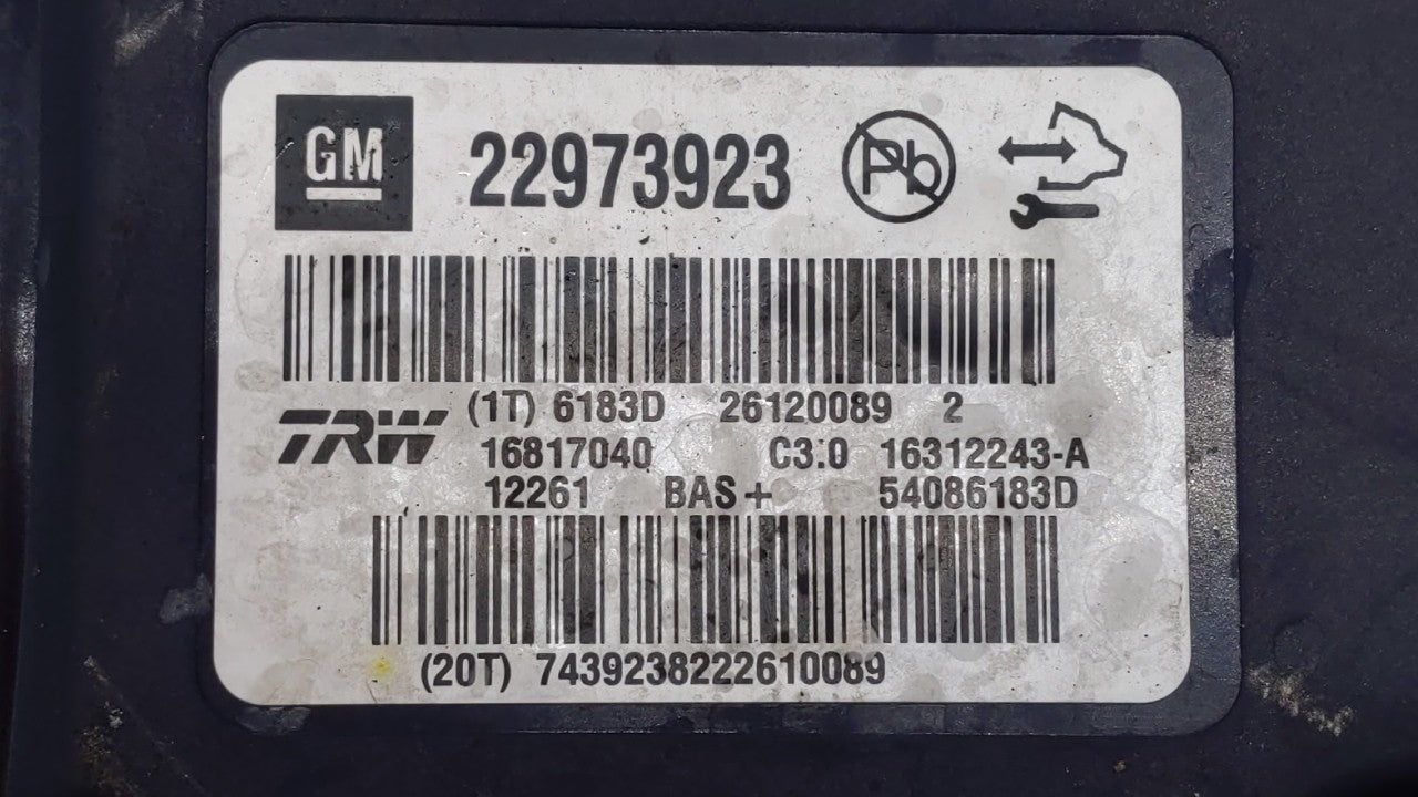 2012-2013 Buick Regal ABS Pump Control Module Replacement P/N:22973923 22815252 Fits 2012 2013 2014 2015 2016 OEM Used Auto Parts - Oemusedautoparts1.com