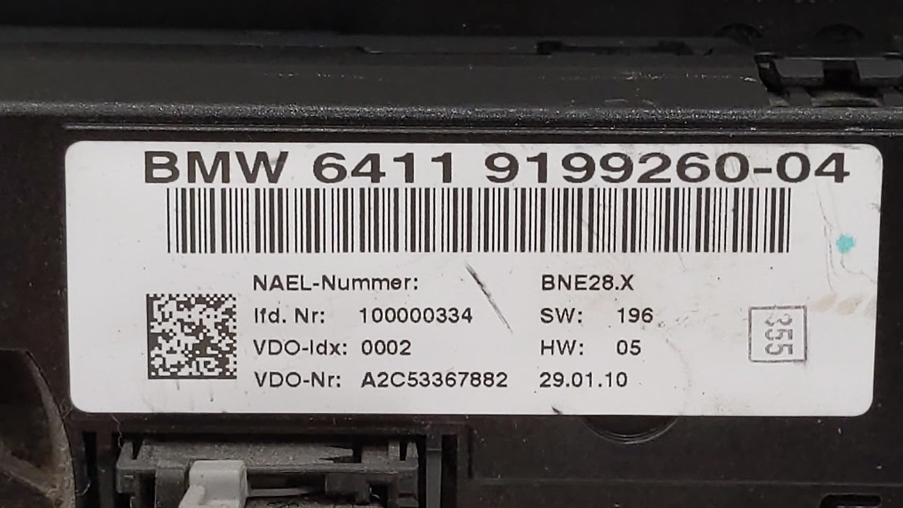 2007-2009 Bmw 328i Climate Control Module Temperature AC/Heater Replacement P/N:9119686 6411 9182287 Fits 2007 2008 2009 OEM Used Auto Parts - Oemusedautoparts1.com