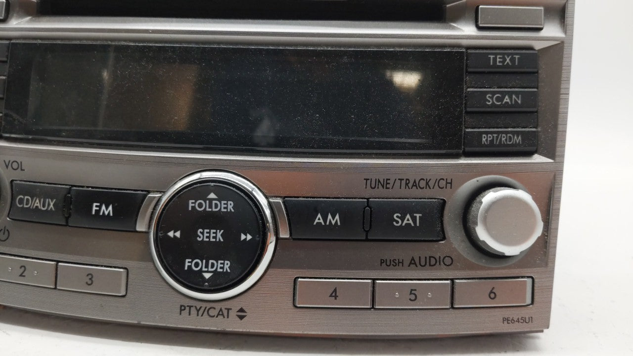 2010-2012 Subaru Legacy Radio AM FM Cd Player Receiver Replacement P/N:86201AJ64A Fits 2010 2011 2012 OEM Used Auto Parts - Oemusedautoparts1.com