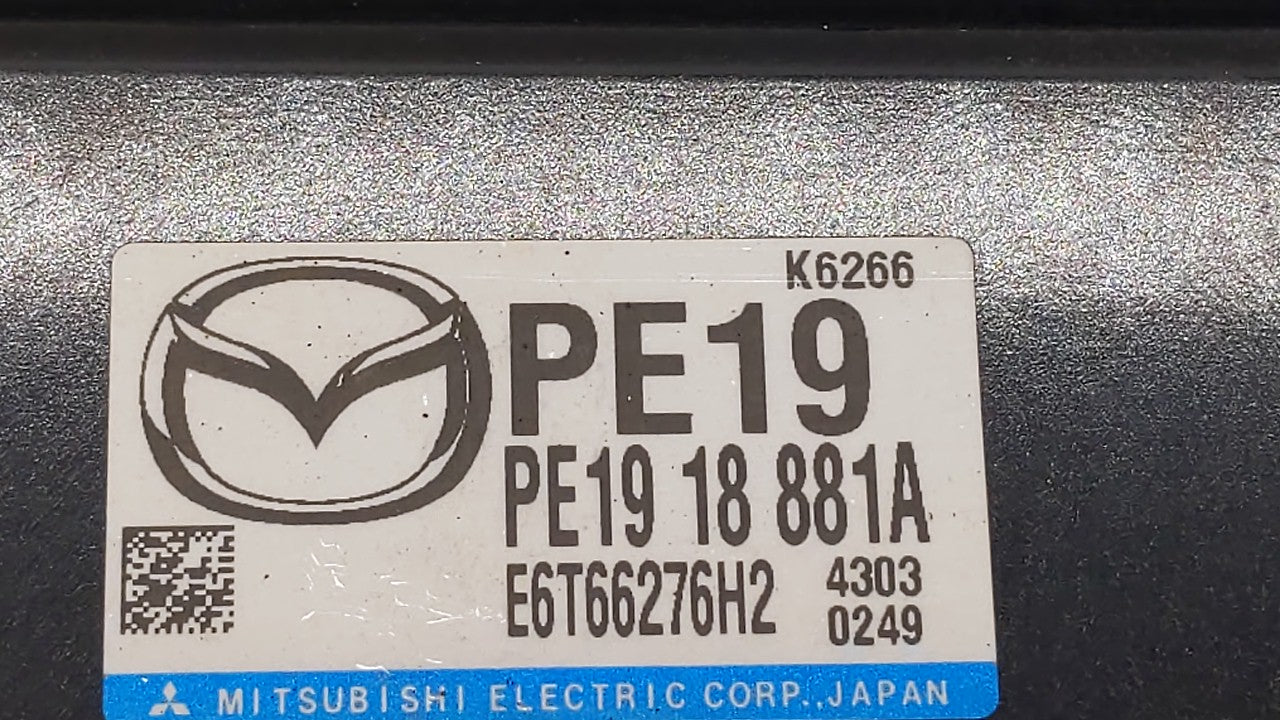 2014 Mazda 3 PCM Engine Computer ECU ECM PCU OEM P/N:PE19 18 881A Fits OEM Used Auto Parts - Oemusedautoparts1.com