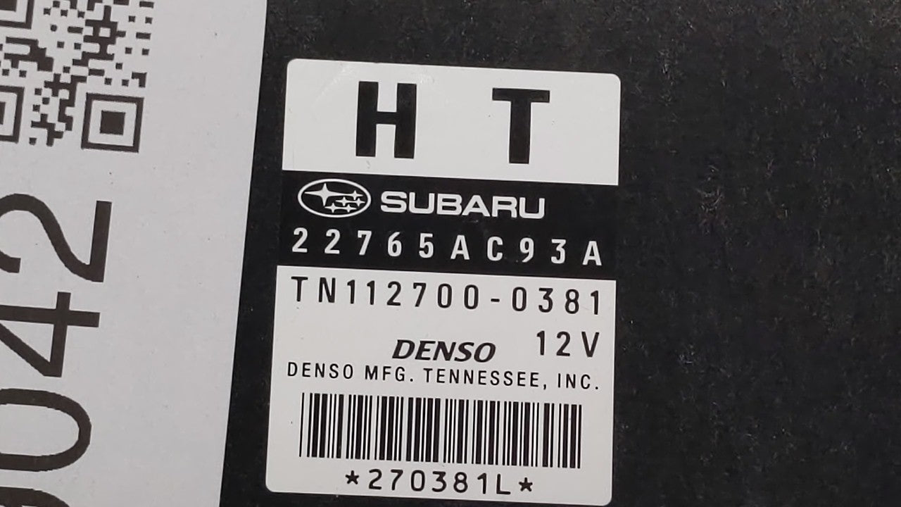 2011 Subaru Legacy PCM Engine Computer ECU ECM PCU OEM P/N:22765AC93A 22765AB07B Fits OEM Used Auto Parts - Oemusedautoparts1.com