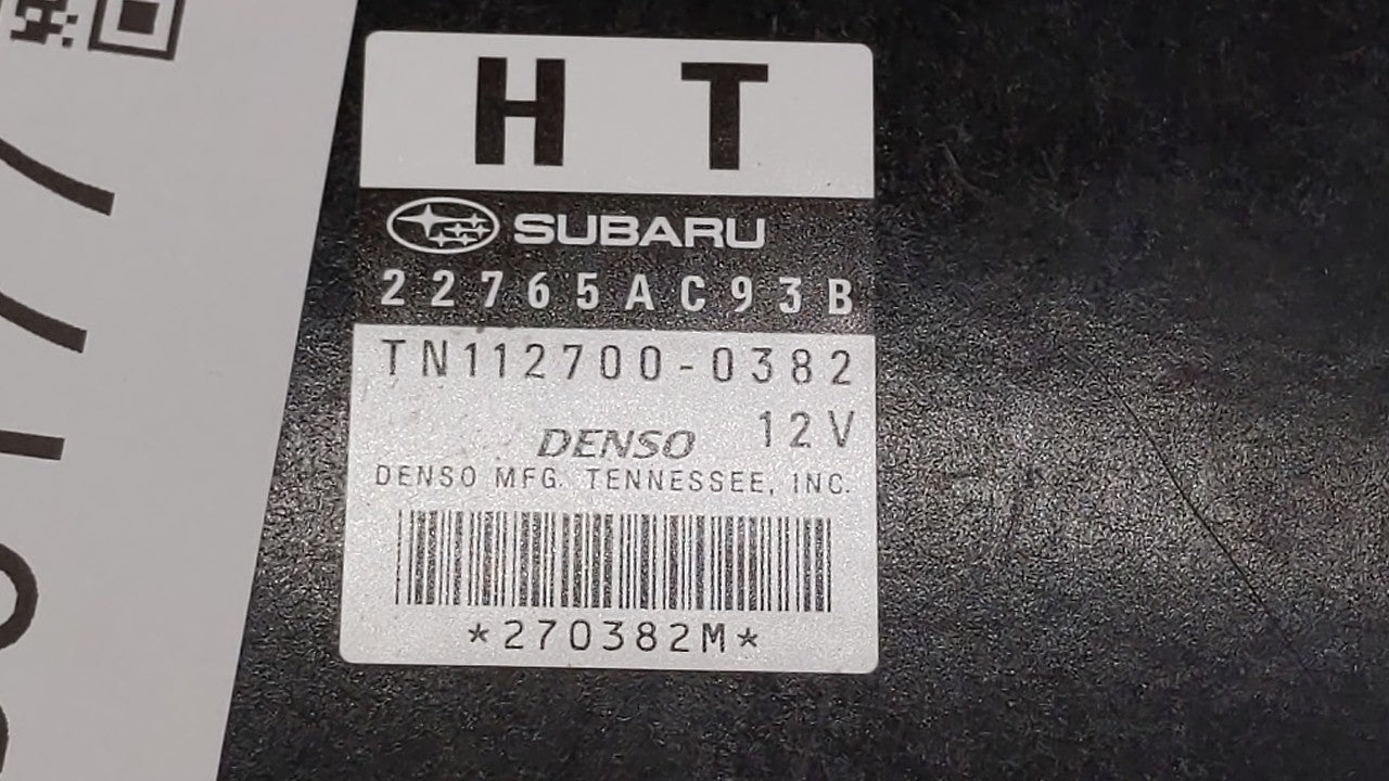 2011 Subaru Legacy PCM Engine Computer ECU ECM PCU OEM P/N:22765AC93A 22765AB07B Fits OEM Used Auto Parts - Oemusedautoparts1.com