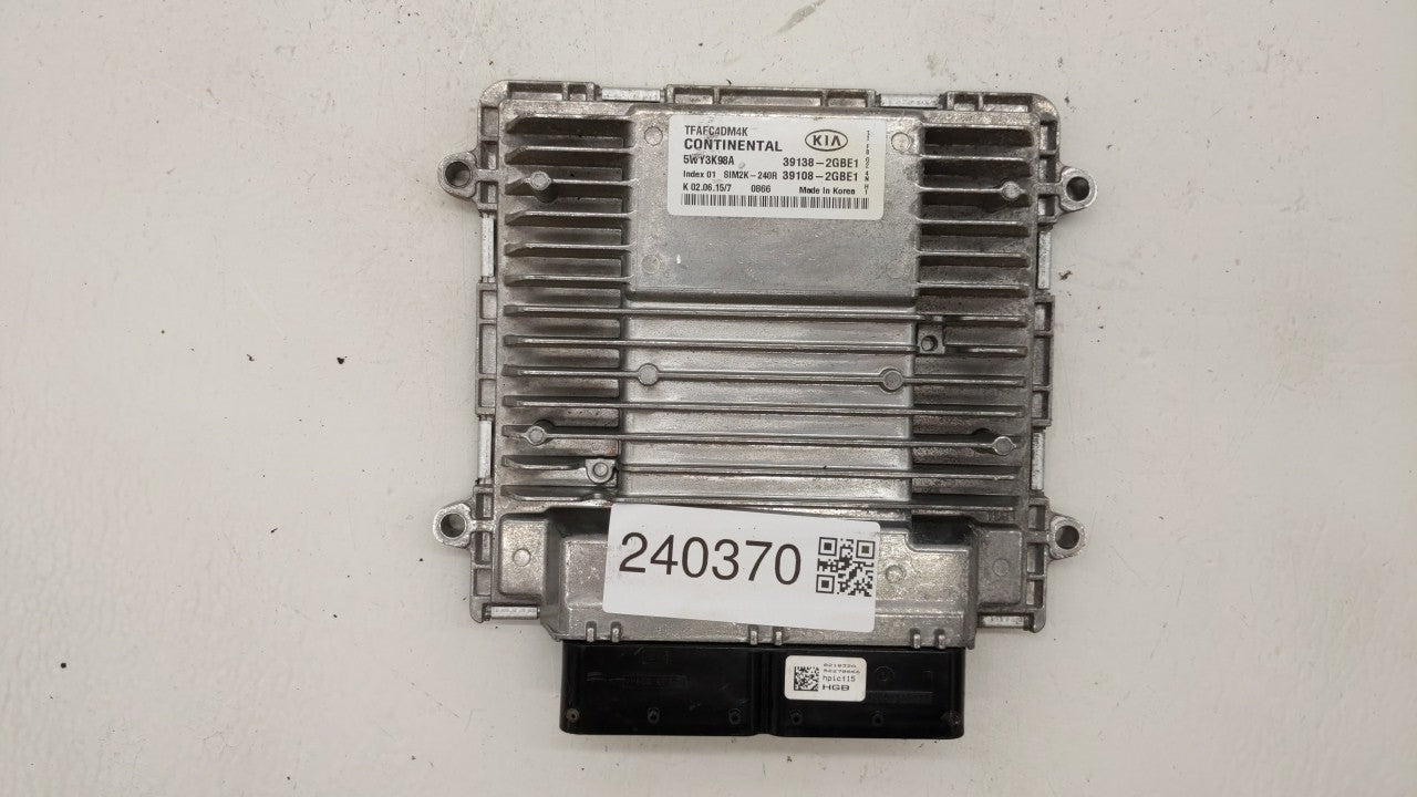 2014-2015 Kia Optima PCM Engine Computer ECU ECM PCU OEM P/N:39108-2GBE1 39138-2GBE1 Fits 2014 2015 OEM Used Auto Parts - Oemusedautoparts1.com