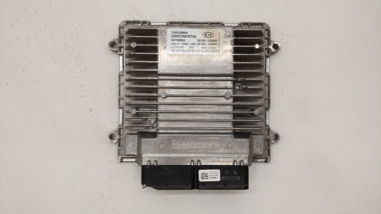 2015 Kia Optima PCM Engine Computer ECU ECM PCU OEM P/N:39108-2GBH2 39138-2GBH2 Fits OEM Used Auto Parts - Oemusedautoparts1.com