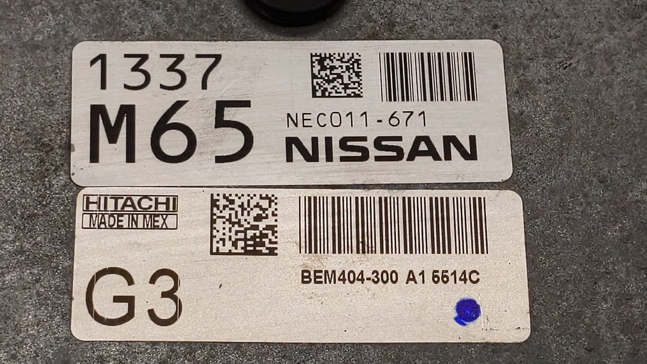 2013-2015 Nissan Sentra PCM Engine Computer ECU ECM PCU OEM P/N:BEM404-300 A1 NEC001-666 Fits 2013 2014 2015 OEM Used Auto Parts - Oemusedautoparts1.com