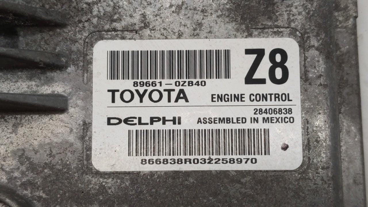 2014 Toyota Corolla PCM Engine Computer ECU ECM PCU OEM P/N:89661-0ZB40 89661-0ZB41 Fits OEM Used Auto Parts - Oemusedautoparts1.com