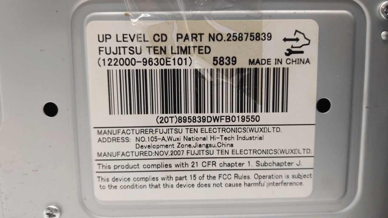 2008 Saturn Vue Radio AM FM Cd Player Receiver Replacement P/N:25956992 25866724 Fits OEM Used Auto Parts - Oemusedautoparts1.com