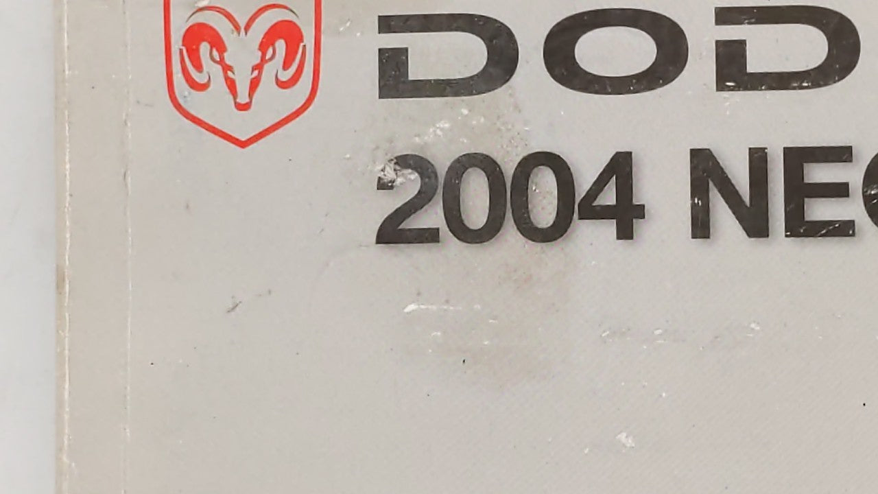 2004 Dodge Neon Owners Manual Book Guide OEM Used Auto Parts - Oemusedautoparts1.com