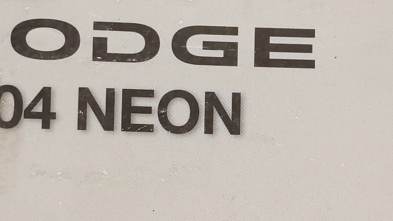 2004 Dodge Neon Owners Manual Book Guide OEM Used Auto Parts - Oemusedautoparts1.com