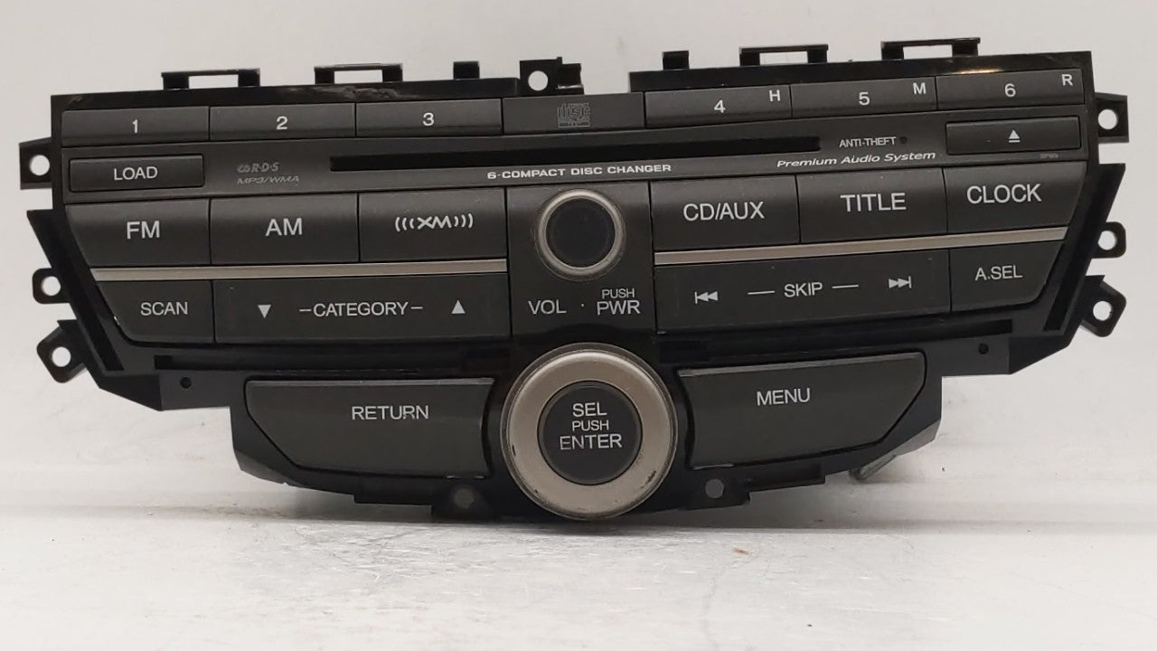 2012 Honda Crosstour Radio AM FM Cd Player Receiver Replacement P/N:39100-TP6-A022-M1 Fits OEM Used Auto Parts - Oemusedautoparts1.com