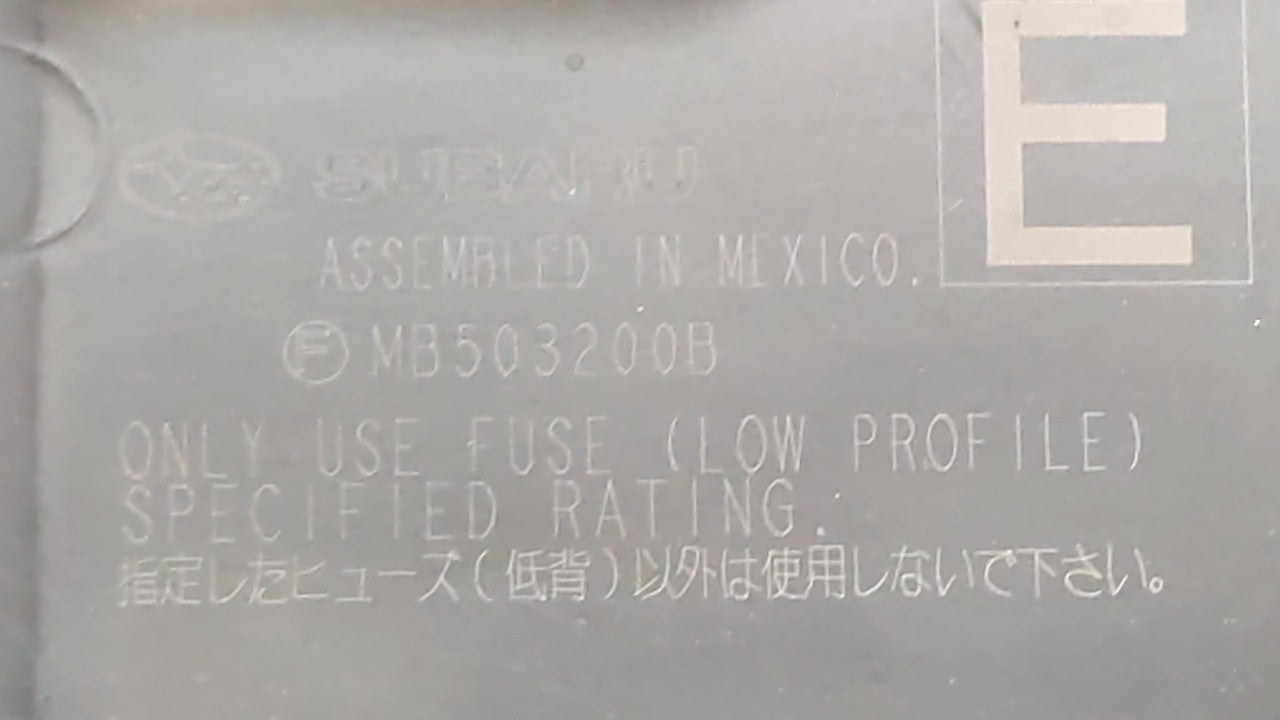 2010-2014 Subaru Legacy Fusebox Fuse Box Panel Relay Module P/N:MB102801B MB503202B Fits 2010 2011 2012 2013 2014 OEM Used Auto Parts - Oemusedautoparts1.com