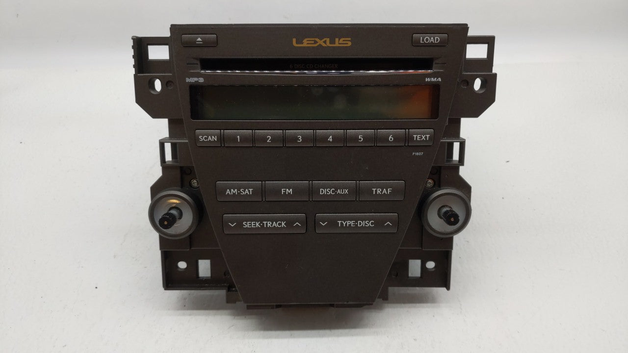 2007-2009 Lexus Es350 Radio AM FM Cd Player Receiver Replacement P/N:86120-33720-1 86120-33720 Fits 2007 2008 2009 OEM Used Auto Parts - Oemusedautoparts1.com