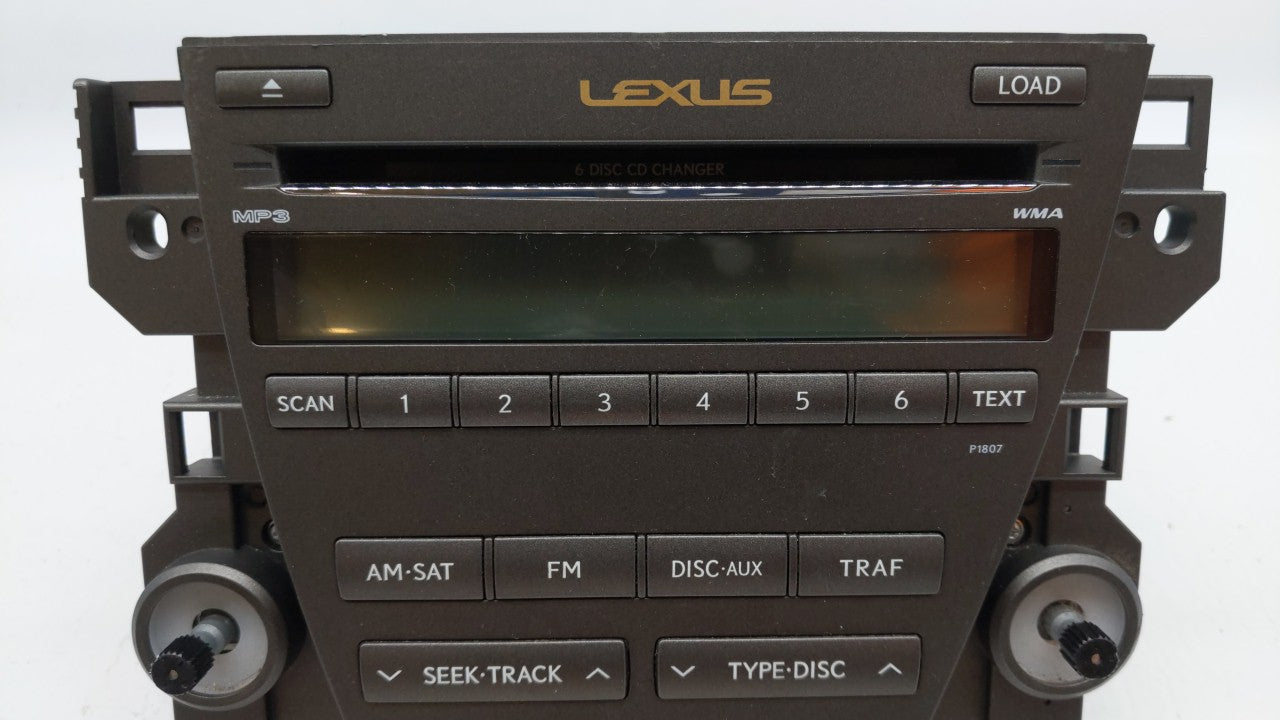 2007-2009 Lexus Es350 Radio AM FM Cd Player Receiver Replacement P/N:86120-33720-1 86120-33720 Fits 2007 2008 2009 OEM Used Auto Parts - Oemusedautoparts1.com