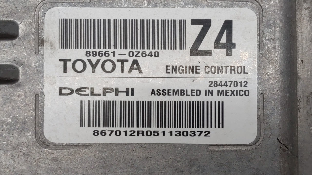 2015-2016 Toyota Corolla PCM Engine Computer ECU ECM PCU OEM P/N:89661-0Z640 Fits 2015 2016 OEM Used Auto Parts - Oemusedautoparts1.com