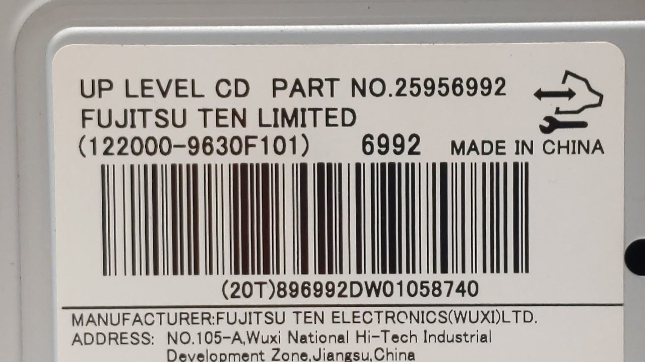 2008 Saturn Vue Radio AM FM Cd Player Receiver Replacement P/N:25866724 25956992 Fits OEM Used Auto Parts - Oemusedautoparts1.com