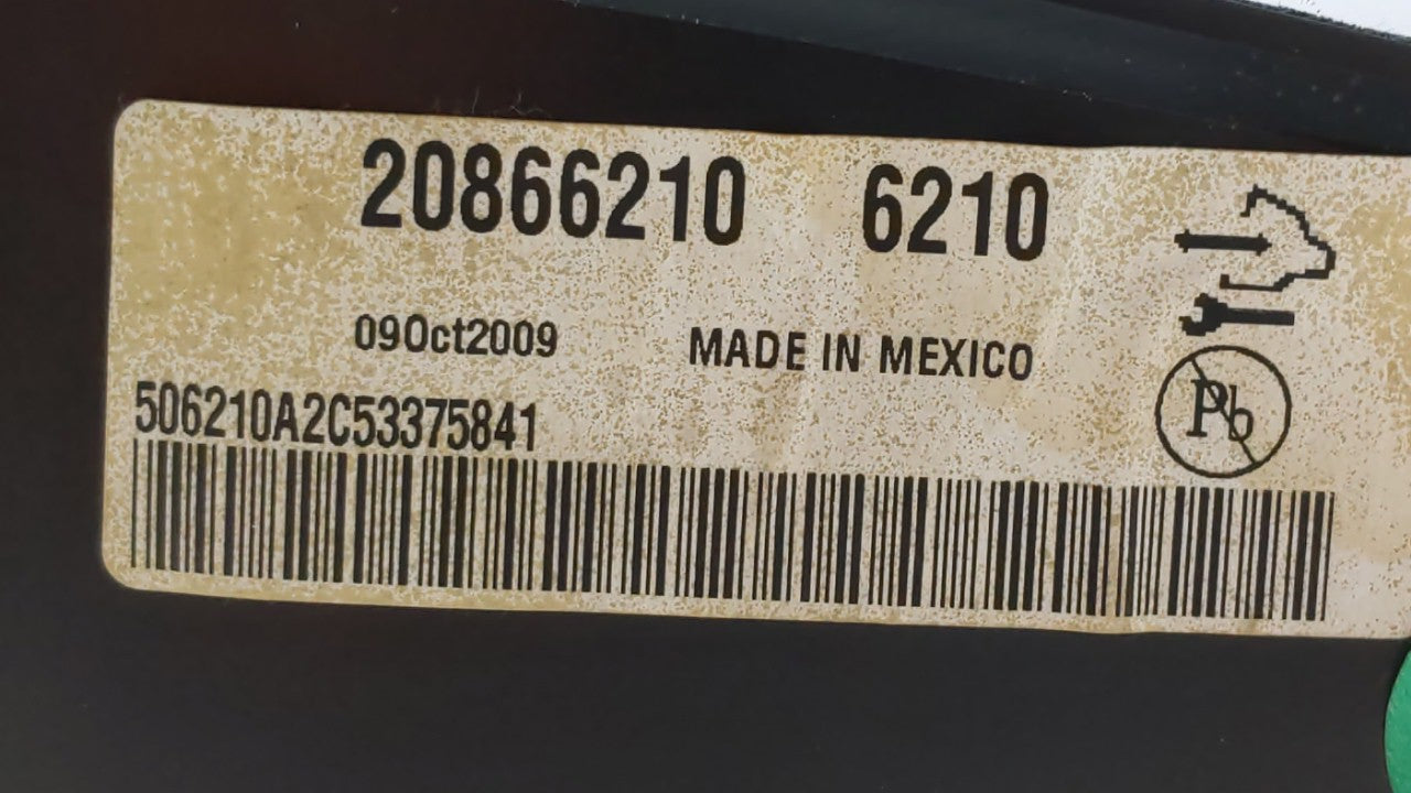 2010 Cadillac Srx Instrument Cluster Speedometer Gauges P/N:20866210 20913773 Fits OEM Used Auto Parts - Oemusedautoparts1.com