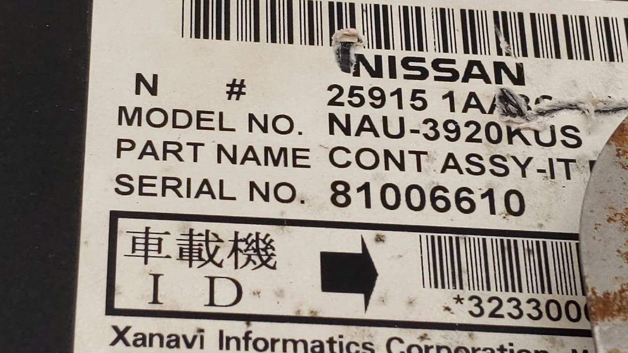 2009 Nissan Maxima Radio AM FM Cd Player Receiver Replacement P/N:25915 1AA3C 25915 1AA0E Fits OEM Used Auto Parts - Oemusedautoparts1.com