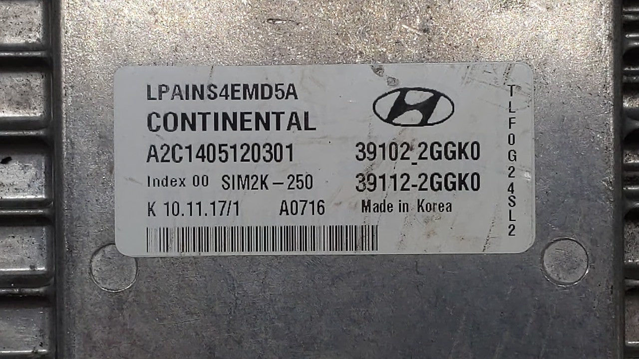 2018-2019 Hyundai Sonata PCM Engine Computer ECU ECM PCU OEM P/N:39102-2GGJ0 39112-2GGJ0 Fits 2018 2019 OEM Used Auto Parts - Oemusedautoparts1.com