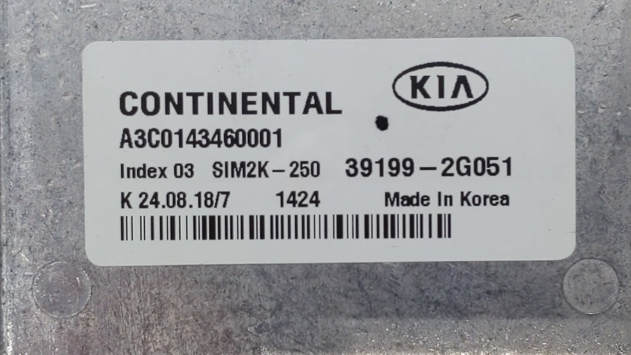 2019-2019 Kia Sorento Engine Computer Ecu Pcm Ecm Pcu Oem 39199-2g051 258813 - Oemusedautoparts1.com