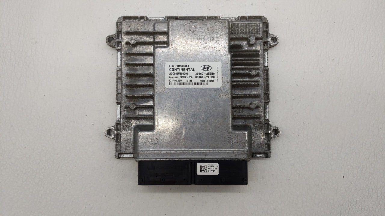 2016-2017 Hyundai Sonata PCM Engine Computer ECU ECM PCU OEM P/N:39160-2EEB1 39161-2EEB1 Fits 2016 2017 OEM Used Auto Parts - Oemusedautoparts1.com