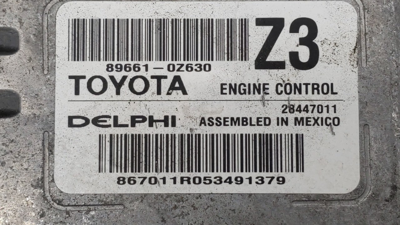 2015 Toyota Corolla PCM Engine Computer ECU ECM PCU OEM P/N:89661-0Z630 89661-0Z631 Fits OEM Used Auto Parts - Oemusedautoparts1.com