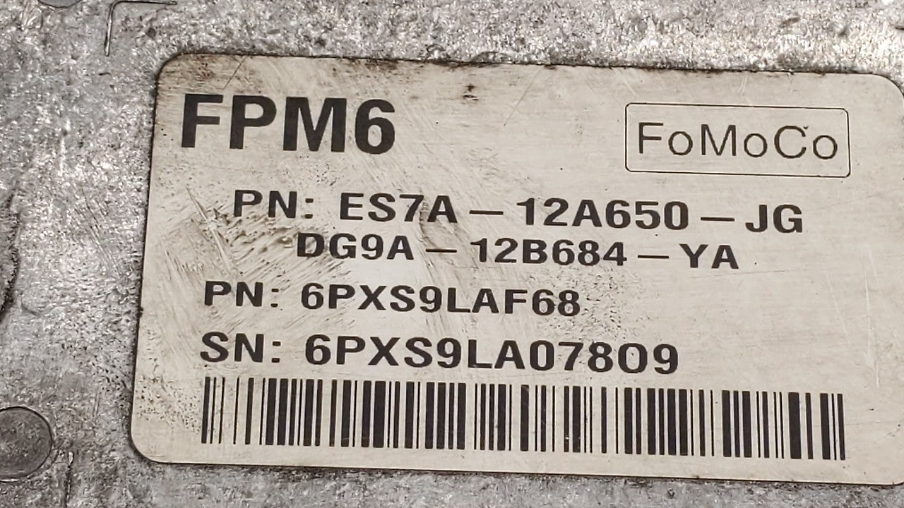 2015 Ford Fusion PCM Engine Computer ECU ECM PCU OEM P/N:ES7A-12A650-GG GS7A-12A650-XB Fits 2014 2016 OEM Used Auto Parts - Oemusedautoparts1.com