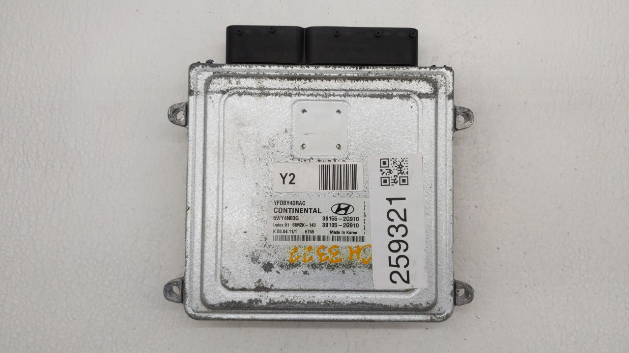 2011-2015 Hyundai Sonata PCM Engine Computer ECU ECM PCU OEM P/N:39155-2G916 39105-2G916 Fits 2011 2012 2013 2014 2015 OEM Used Auto Parts - Oemusedautoparts1.com