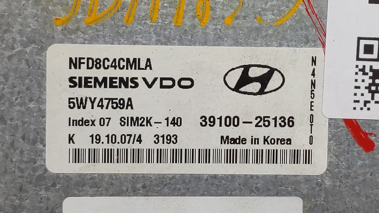 2006-2008 Hyundai Sonata PCM Engine Computer ECU ECM PCU OEM P/N:39100-25131 39100-25135 Fits 2006 2007 2008 OEM Used Auto Parts - Oemusedautoparts1.com