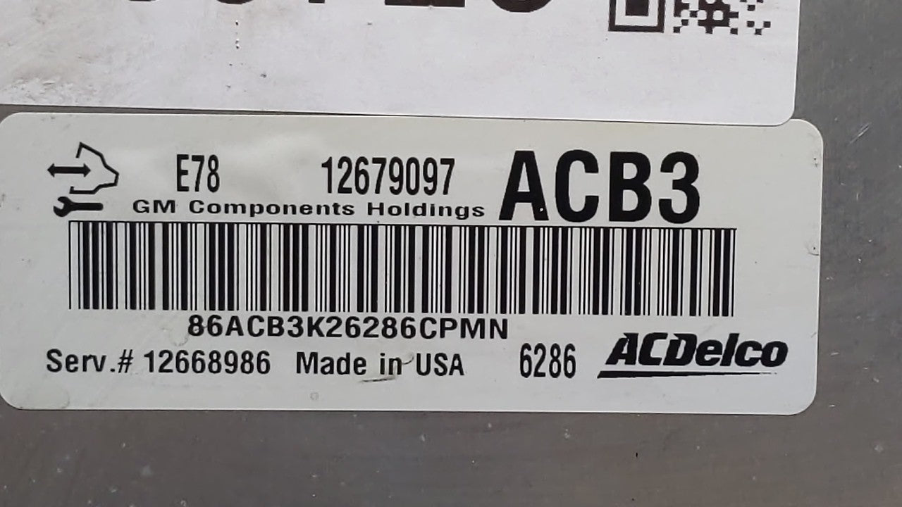 2017-2018 Chevrolet Trax PCM Engine Computer ECU ECM PCU OEM P/N:12685776 12668986 Fits 2017 2018 2019 OEM Used Auto Parts - Oemusedautoparts1.com