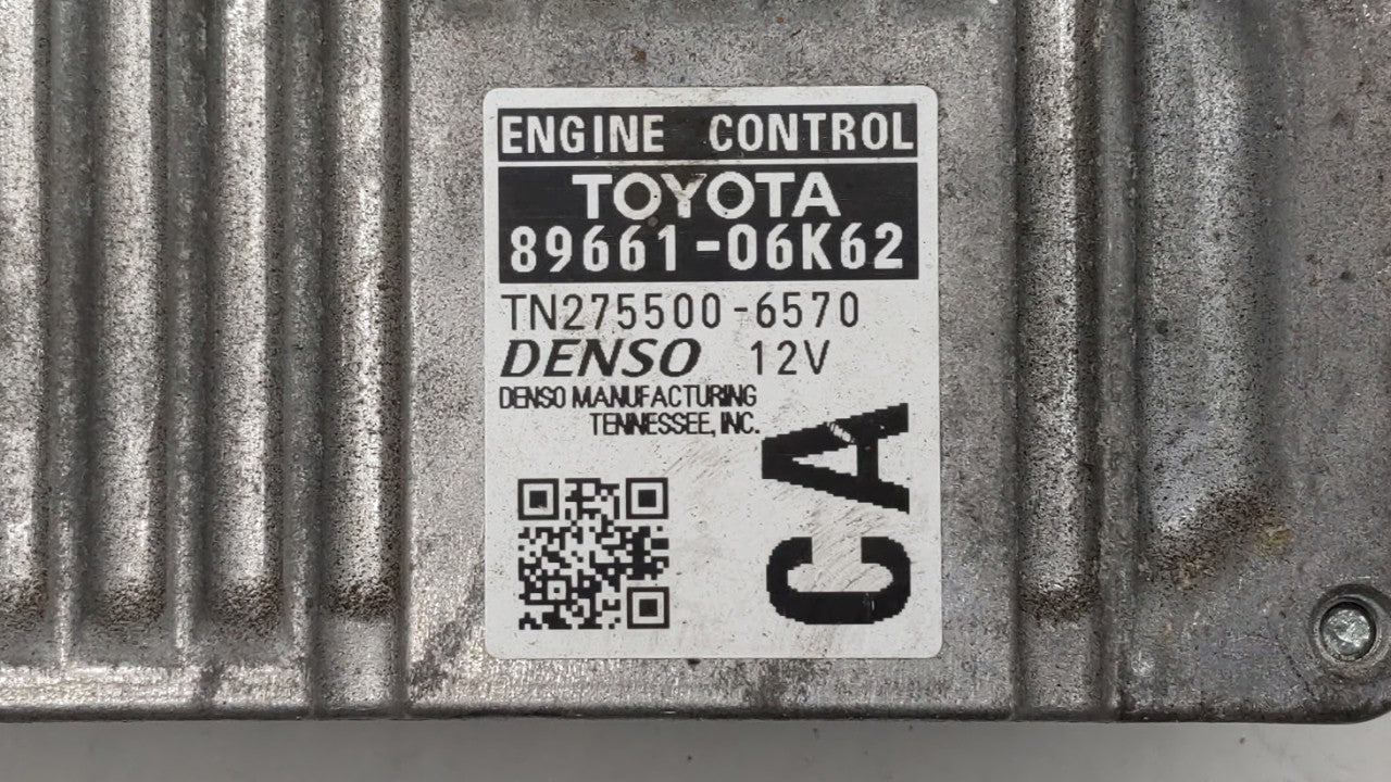 2012-2014 Toyota Camry PCM Engine Computer ECU ECM PCU OEM P/N:89661-06K63 89661-06K84 Fits 2012 2013 2014 OEM Used Auto Parts - Oemusedautoparts1.com