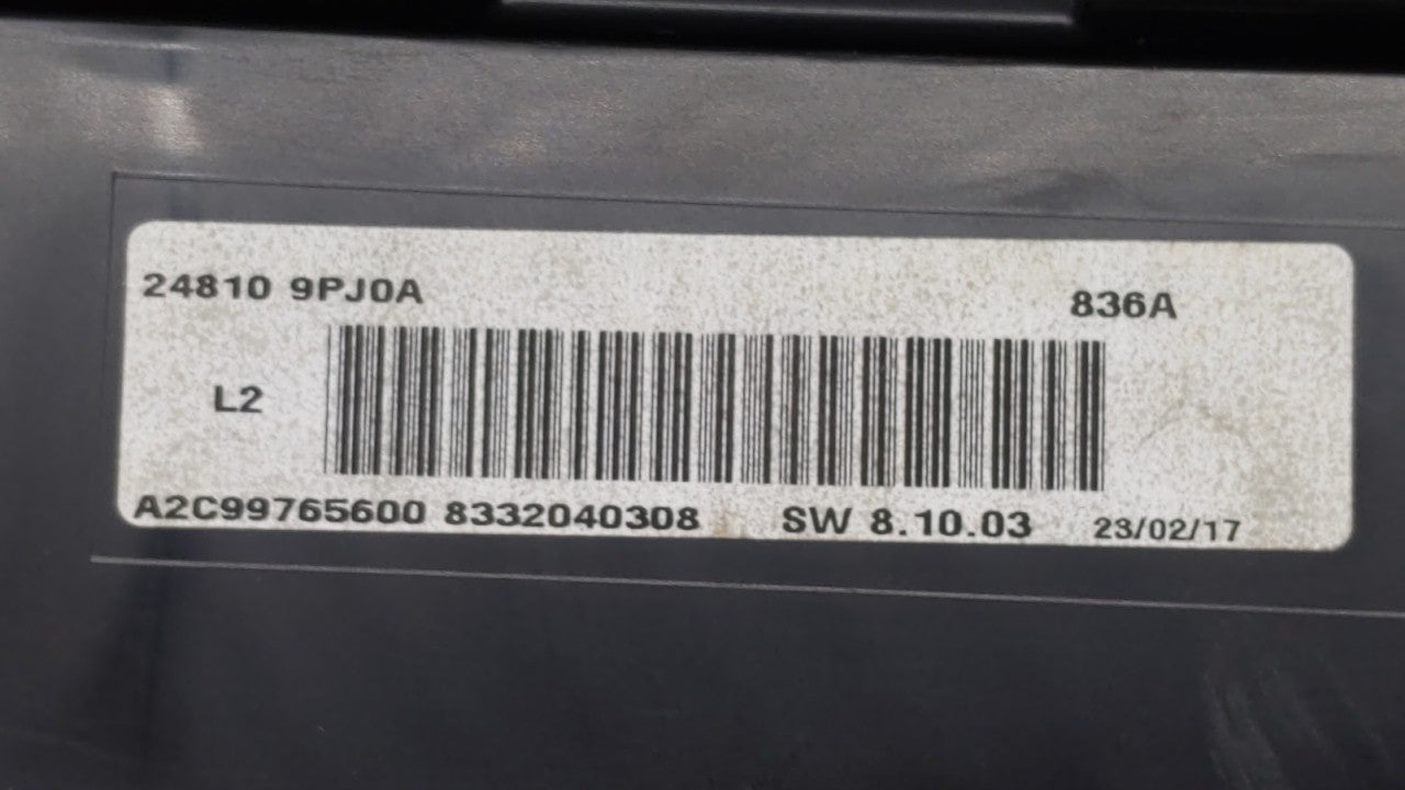 2017 Nissan Pathfinder Instrument Cluster Speedometer Gauges P/N:24810 9PJ0A Fits OEM Used Auto Parts - Oemusedautoparts1.com