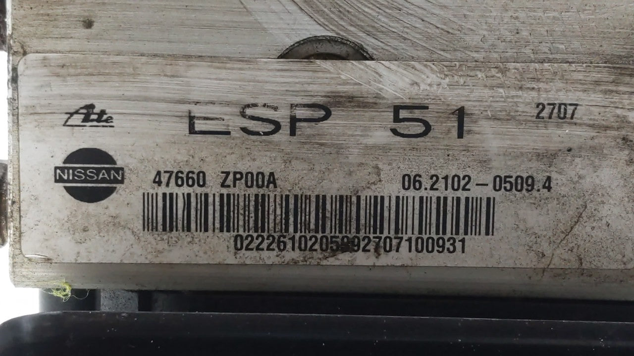 2005-2008 Nissan Pathfinder ABS Pump Control Module Replacement P/N:47660 ZP00A 47660-ZS30A Fits 2005 2006 2007 2008 OEM Used Auto Parts - Oemusedautoparts1.com