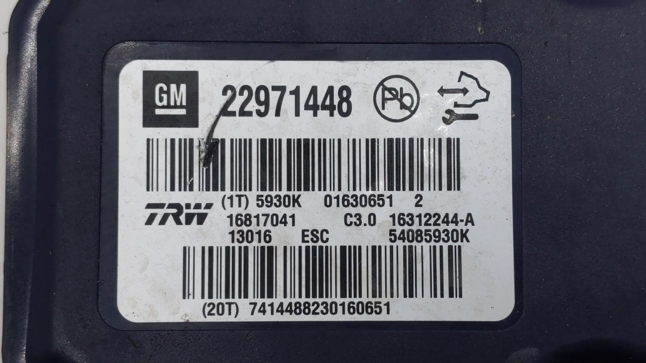 2013-2016 Chevrolet Malibu ABS Pump Control Module Replacement P/N:22863598 22971448 Fits 2012 2013 2014 2015 2016 OEM Used Auto Parts - Oemusedautoparts1.com