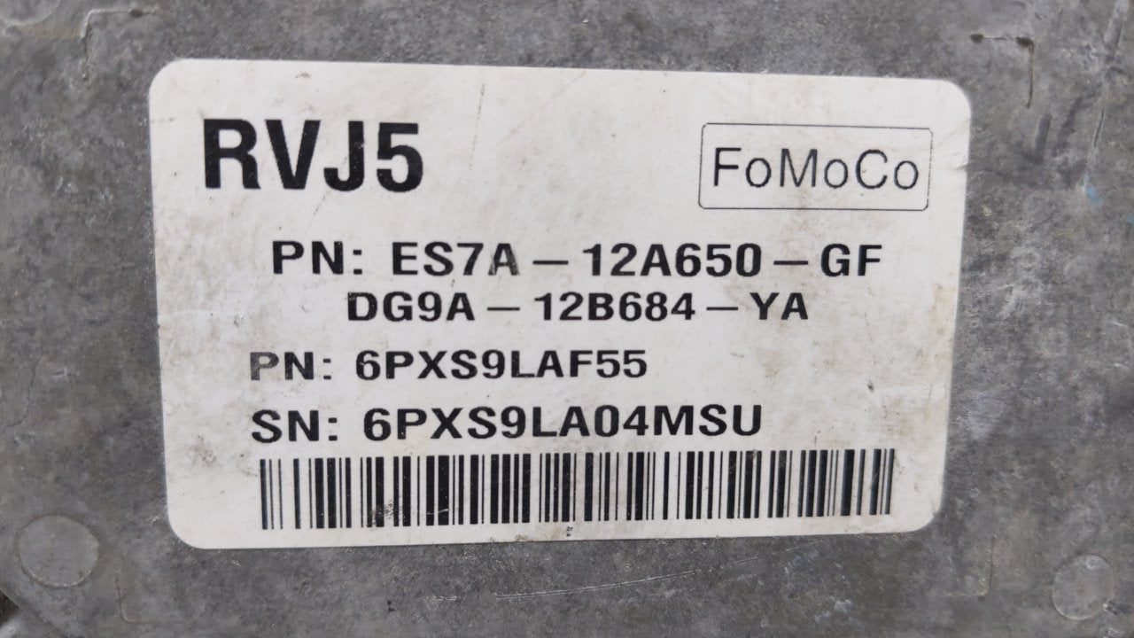 2014 Ford Fusion PCM Engine Computer ECU ECM PCU OEM P/N:ES7A-12A650-YA Fits OEM Used Auto Parts - Oemusedautoparts1.com