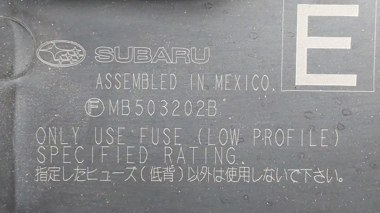 2010-2014 Subaru Legacy Fusebox Fuse Box Panel Relay Module P/N:MB102801B MB503202B Fits 2010 2011 2012 2013 2014 OEM Used Auto Parts - Oemusedautoparts1.com