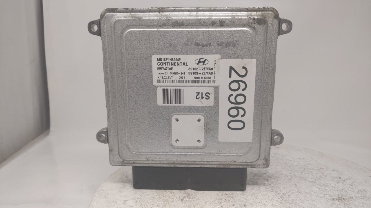 2011 Hyundai Elantra PCM Engine Computer ECU ECM PCU OEM P/N:39102-2EMA0 Fits OEM Used Auto Parts - Oemusedautoparts1.com