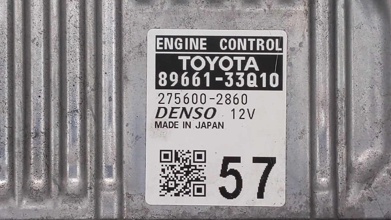 2015 Lexus Es350 PCM Engine Computer ECU ECM PCU OEM P/N:89661-33Q11 89661-33Q10 Fits OEM Used Auto Parts - Oemusedautoparts1.com