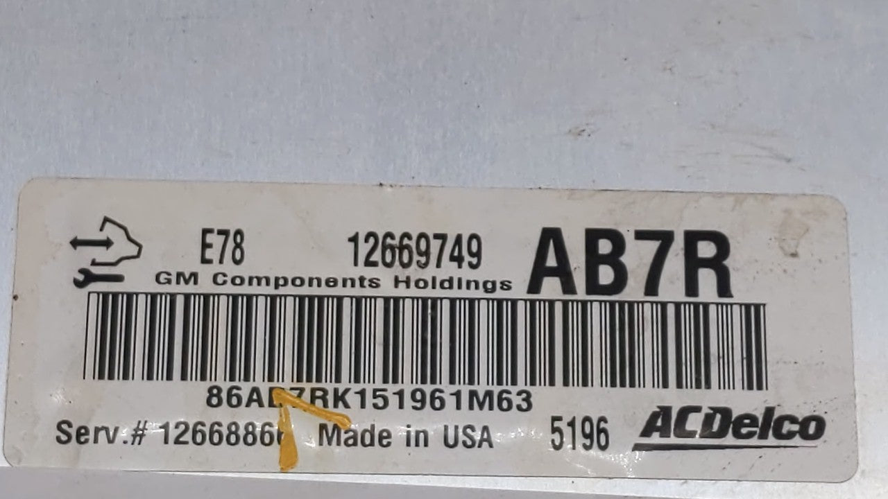 2012-2016 Chevrolet Cruze PCM Engine Computer ECU ECM PCU OEM P/N:12669749 12662593 Fits 2011 2012 2013 2014 2015 2016 OEM Used Auto Parts - Oemusedautoparts1.com