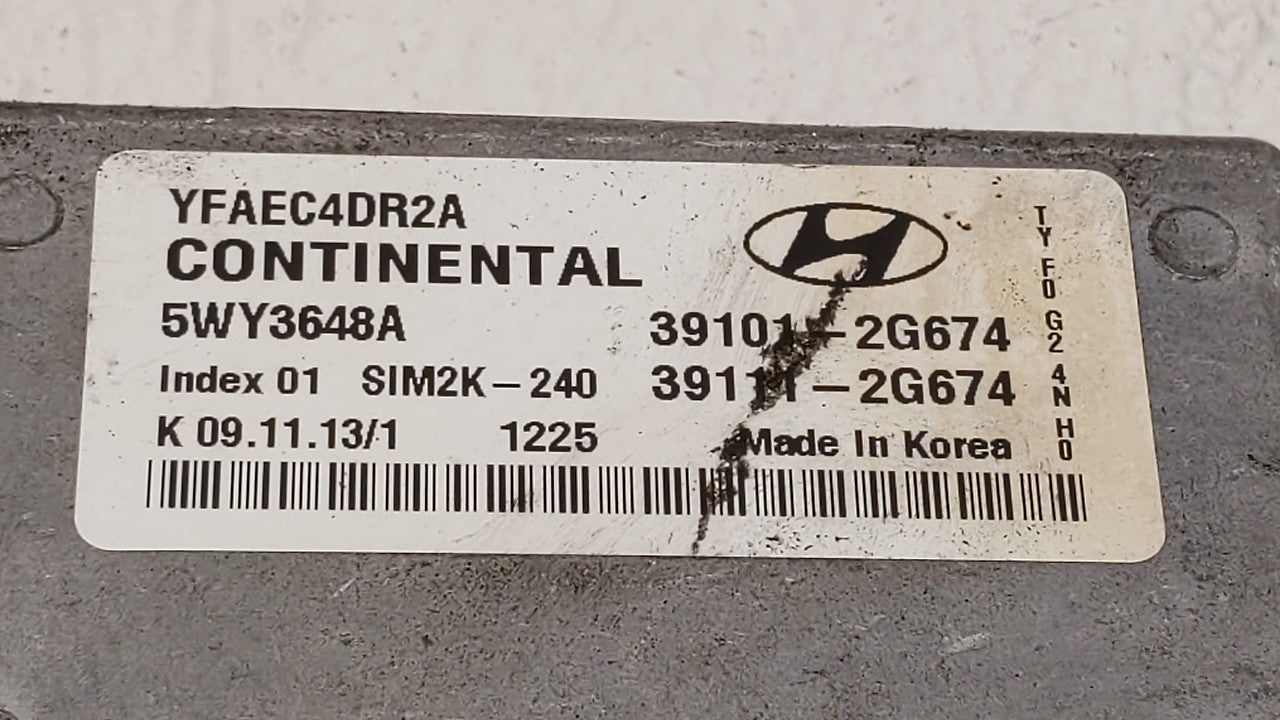 2011-2014 Hyundai Sonata PCM Engine Computer ECU ECM PCU OEM P/N:39111-2G674 39101-2G672 Fits 2011 2012 2013 2014 OEM Used Auto Parts - Oemusedautoparts1.com