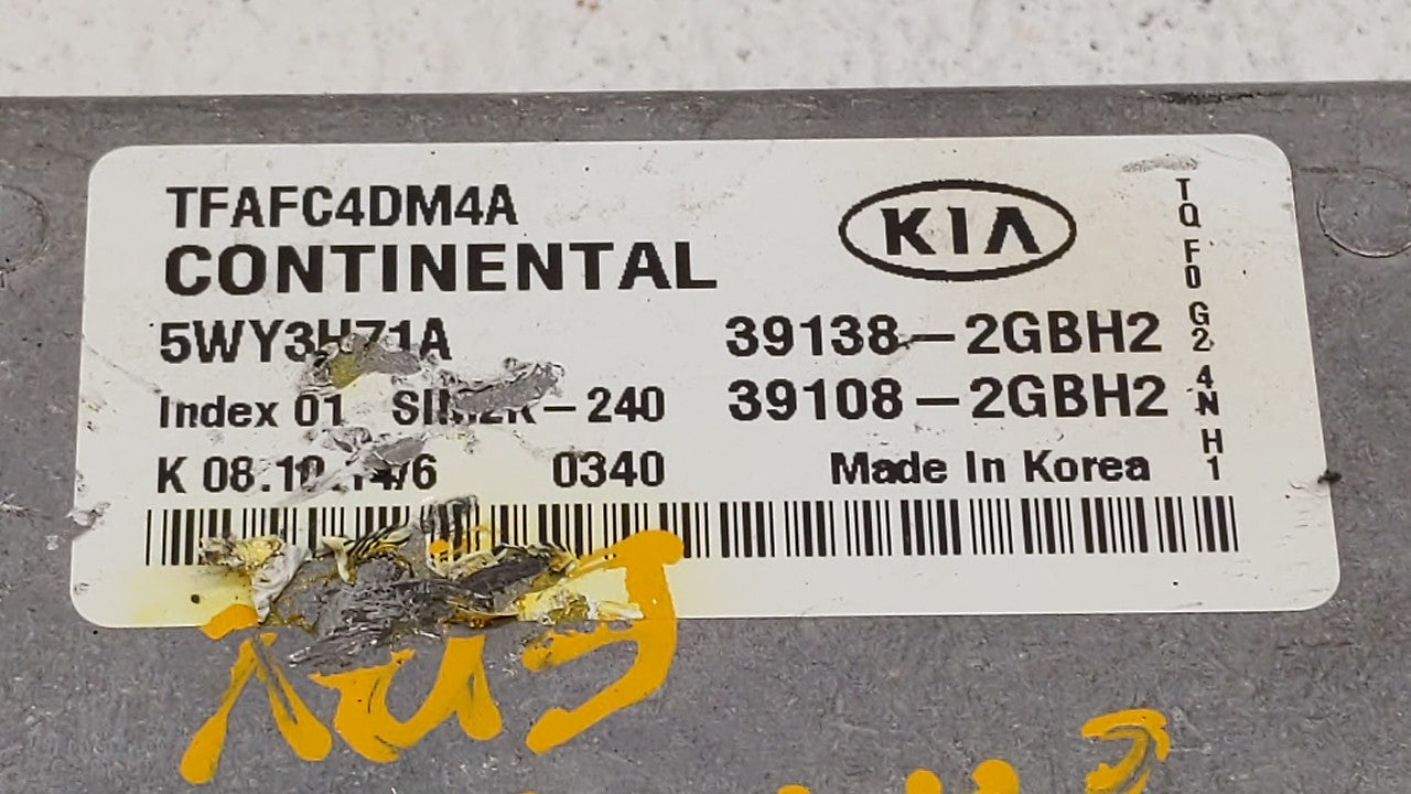 2015 Kia Optima PCM Engine Computer ECU ECM PCU OEM P/N:39138-2GBH2 39108-2GBH2 Fits OEM Used Auto Parts - Oemusedautoparts1.com