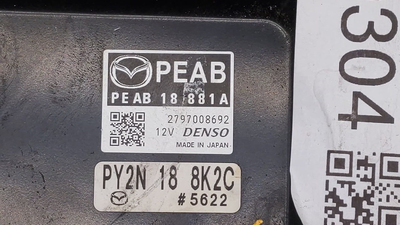 2014 Mazda 3 PCM Engine Computer ECU ECM PCU OEM P/N:PEAB18881A PE AB 18 881 A Fits OEM Used Auto Parts - Oemusedautoparts1.com