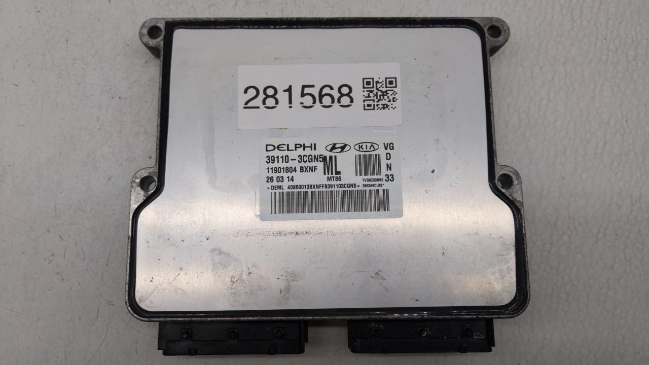 2014-2016 Kia Cadenza PCM Engine Computer ECU ECM PCU OEM P/N:39110-3CGN5 Fits 2014 2015 2016 OEM Used Auto Parts - Oemusedautoparts1.com