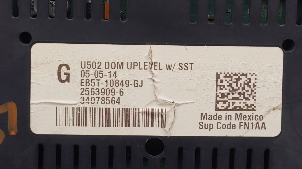 2014-2015 Ford Explorer Instrument Cluster Speedometer Gauges P/N:EB5T-10849-GA EB5T-10849-GB Fits 2014 2015 OEM Used Auto Parts - Oemusedautoparts1.com