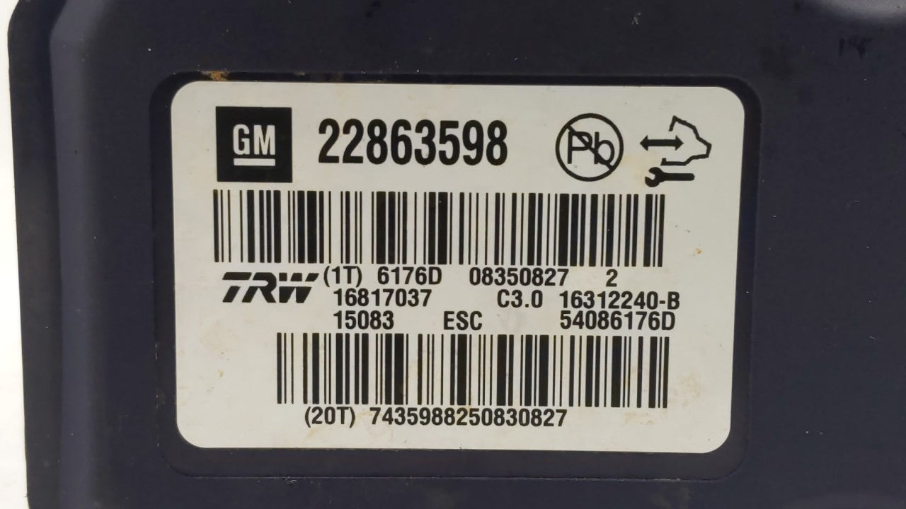 2013-2016 Chevrolet Malibu ABS Pump Control Module Replacement P/N:22888501 22863598 Fits 2012 2013 2014 2015 2016 OEM Used Auto Parts - Oemusedautoparts1.com