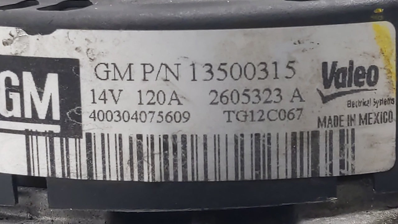 2010-2017 Gmc Terrain Alternator Replacement Generator Charging Assembly Engine OEM P/N:13512759 13500315 Fits OEM Used Auto Parts - Oemusedautoparts1.com