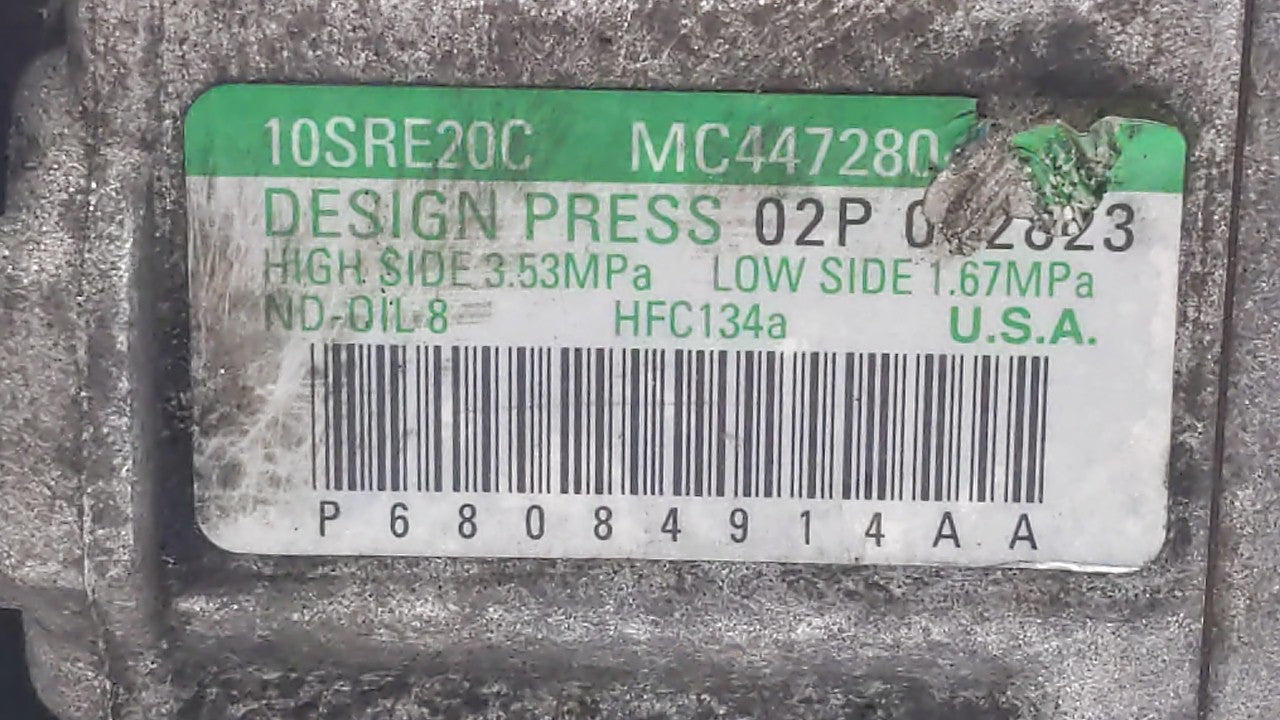 2011-2017 Dodge Journey Air Conditioning A/c Ac Compressor Oem 287954 - Oemusedautoparts1.com