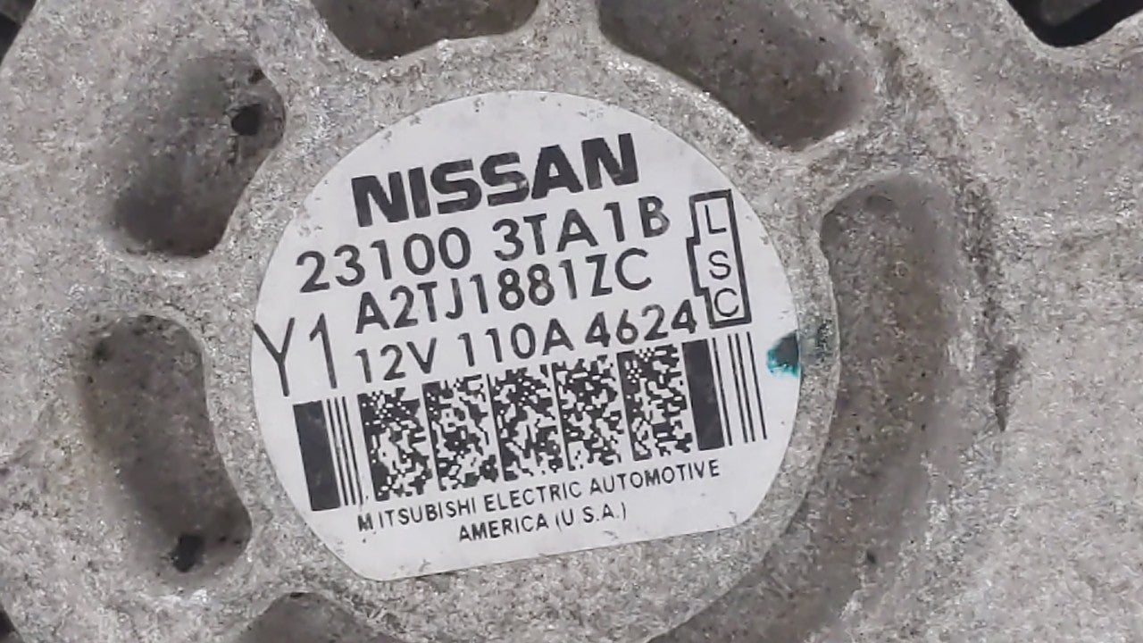 2013-2017 Nissan Altima Alternator Replacement Generator Charging Assembly Engine OEM P/N:23100 3TA1A 23100 3TA1B Fits OEM Used Auto Parts - Oemusedautoparts1.com