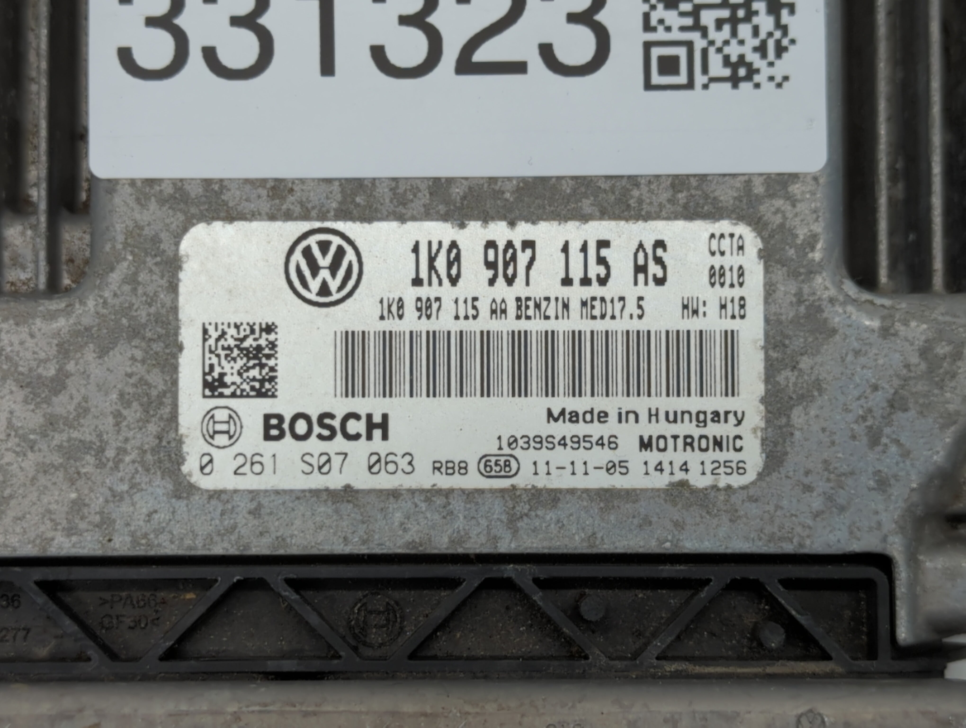 2010-2012 Volkswagen Gti PCM Engine Computer ECU ECM PCU OEM P/N:1K0 907 115 AM 1KO 907 115 AP Fits 2010 2011 2012 OEM Used Auto Parts - Oemusedautoparts1.com