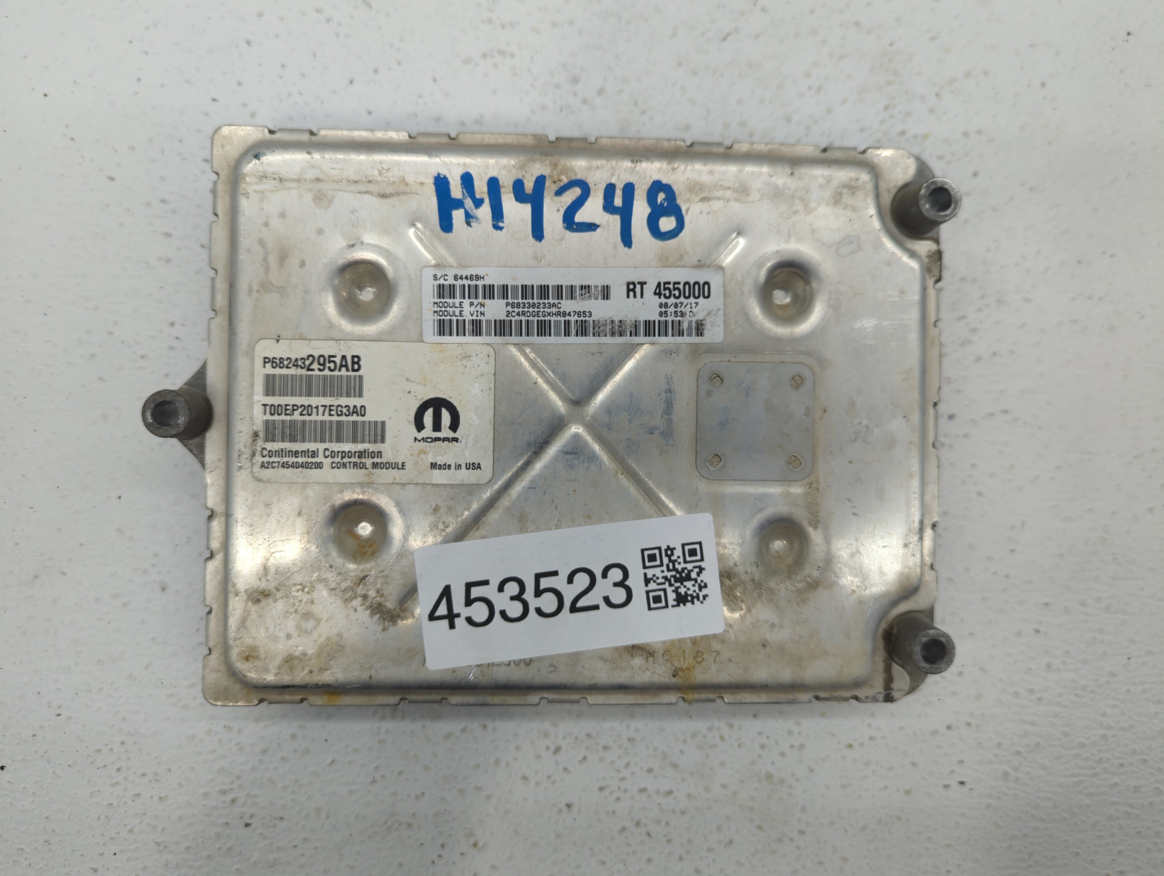 2017 Dodge Caravan PCM Engine Computer ECU ECM PCU OEM P/N:P68243295AB P68375180AB Fits 2016 2018 2019 2020 OEM Used Auto Parts - Oemusedautoparts1.com